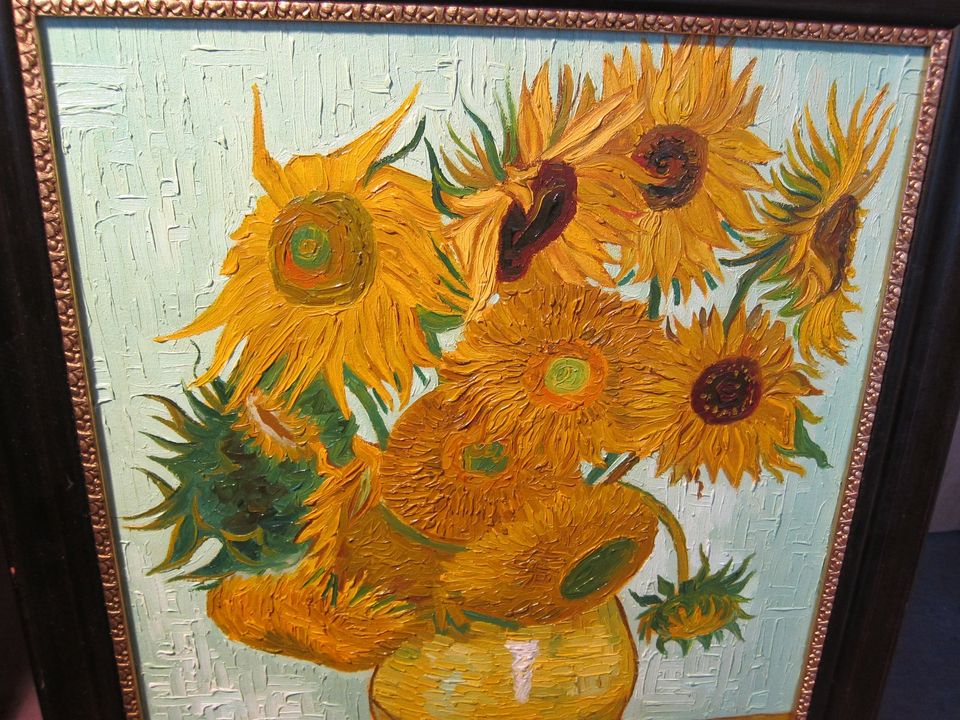 Sonnenblumen von Vincent Van Gogh Acryl replik gemalt in Berkenthin