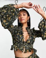 Asos Design dunkelgrün 38 neu langärmelig top Oberteil floral Nordrhein-Westfalen - Barntrup Vorschau