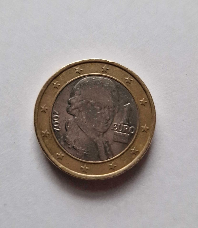 1 Euro-Münze 2002 Österreich - alte Europakarte - in Gummersbach