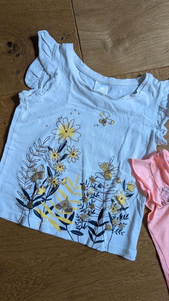 T-Shirts 86 u.a. Zara Elefant Fee Glitzer Gold Blumen Lachs in Aichach