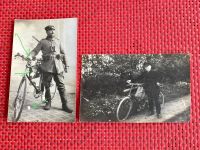 2 alte Fotos um 1915 Fahrrad Personen Fahrradmelder Wandsbek - Hamburg Sasel Vorschau