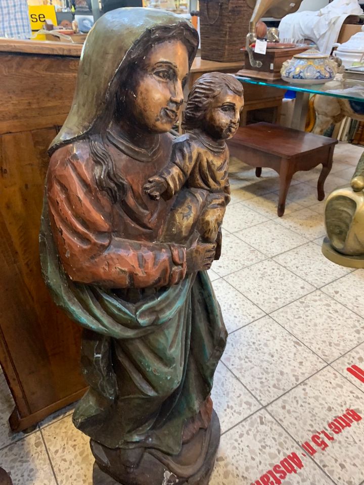 Große Skulptur Holz Maria grob Geschnitzt 107cm in Bonn