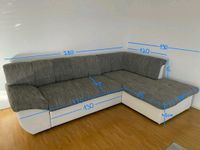 Sofa (grau & weiß) mit Kunstleder und Stoff + Schlaffunktion Stuttgart - Stammheim Vorschau