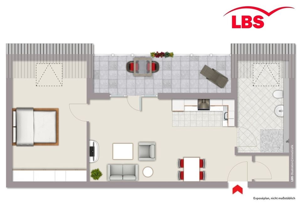 Neubau-Barrierefreie 2,5 Zimmer Dachgeschoss-Wohnung mit  Loggia und Aufzug in Oberhausen
