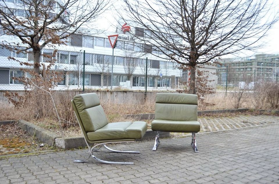 Mid Century Vintage Lounge Chair Barcelona Aera Ledersessel 1v5 in München