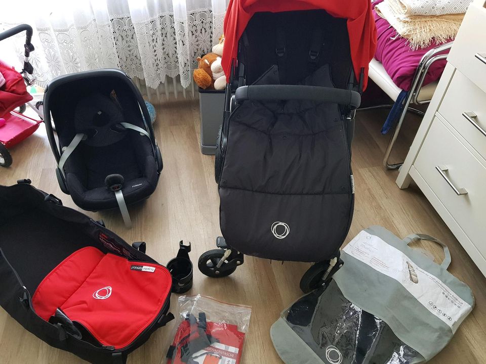 Bugaboo Cameleon Schwarz/ Rot XXL Ausstattung in Eichenau