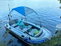 Schlauchboot Intex Excursion 5 mit eMotor inkl. Sonnenschutz Brandenburg - Bad Saarow Vorschau