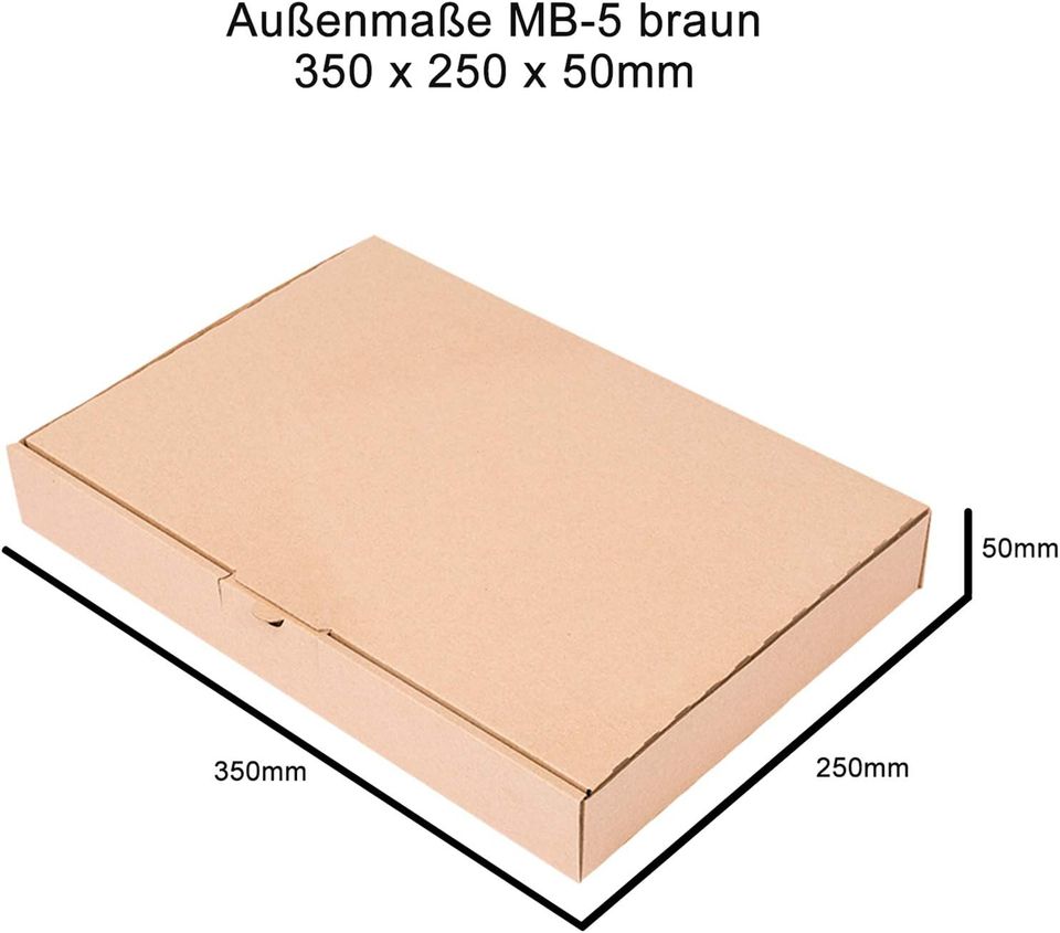 50 Maxibriefkarton 350x250x50 mm DIN A4 braun (NEU) in Beverstedt