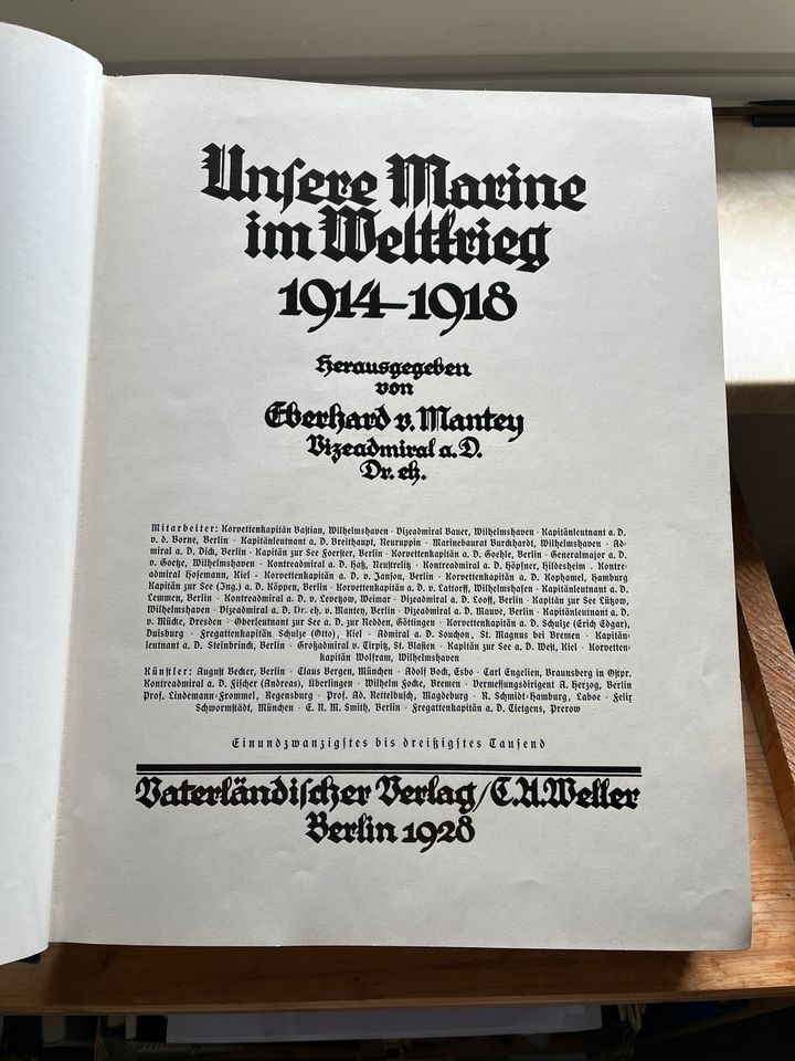 Buch Unsere Marine im Weltkrieg 1914-1918 in Schönberg (Holstein)