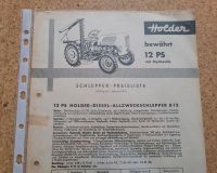 Holder B12 Traktor Schlepper Preisliste ab 1961 Anbaugeräte Flyer Bayern - Illertissen Vorschau
