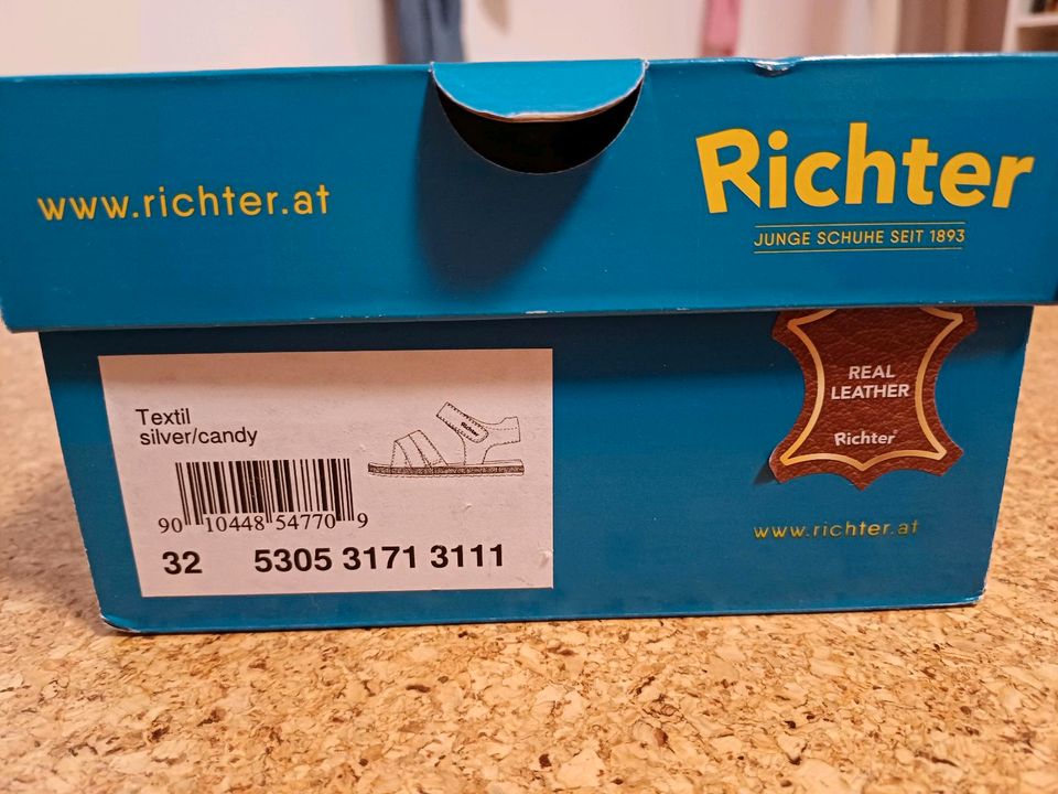 Richter Sandalen Leder Silver Candy - Größe 32 ☆NEU☆ in Garching b München