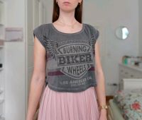 Crop Top Biker Style Review 36 S Grau Oversize Sommer Rock Bayern - Volkach Vorschau