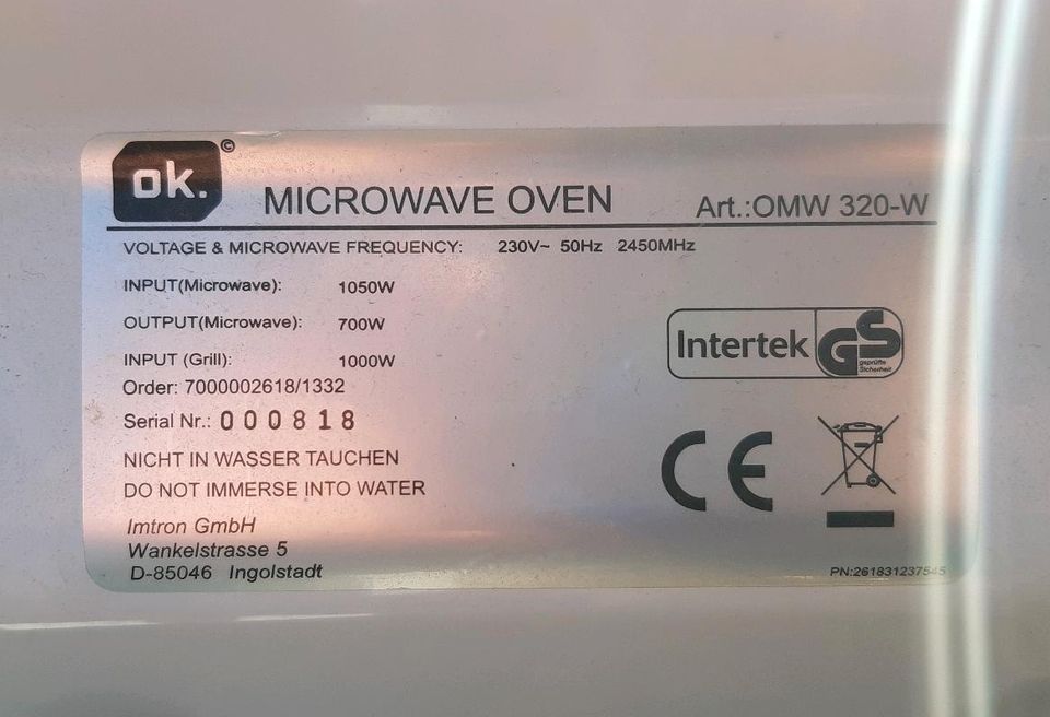 Mikrowelle OMW 320-W; Funktionsgetestet! in Bremen