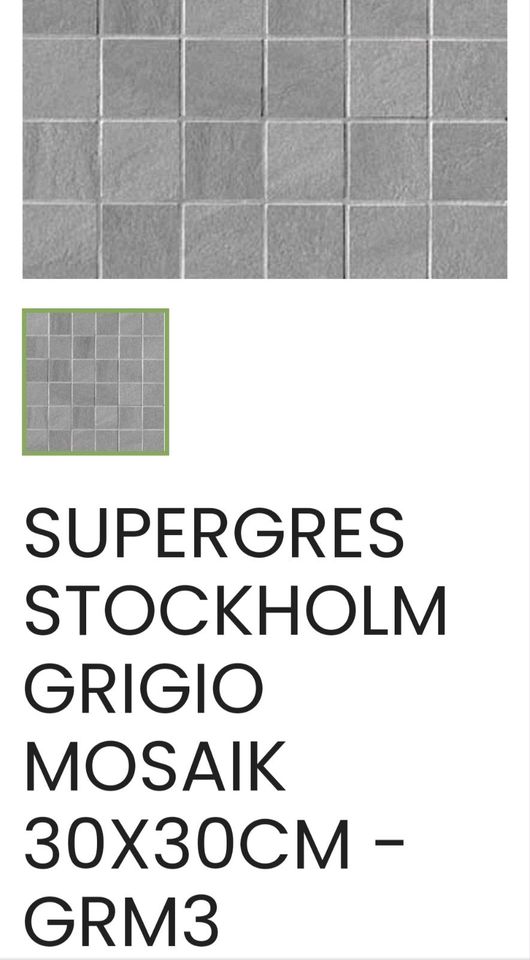 Supergres Stockholm Grigio Fliesen x 15 in Altenholz