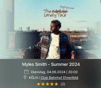 Suche 2 Tickets für Myles Smith in Köln Nordrhein-Westfalen - Frechen Vorschau