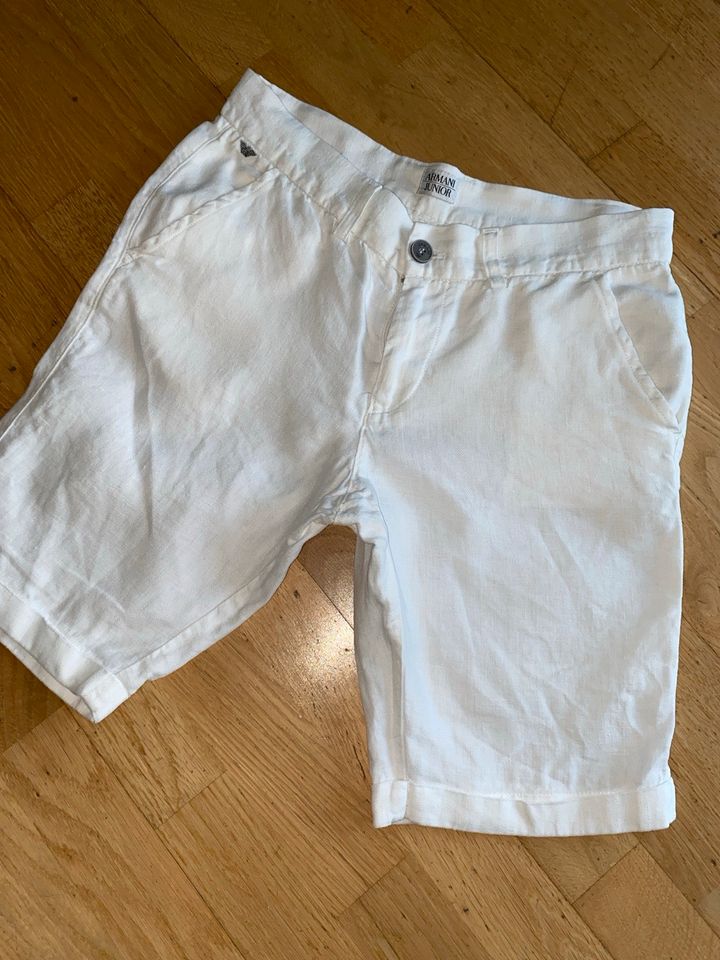 Gr 164 Armani Shorts kurze Hose wie neu weiß Leinen in Leipzig