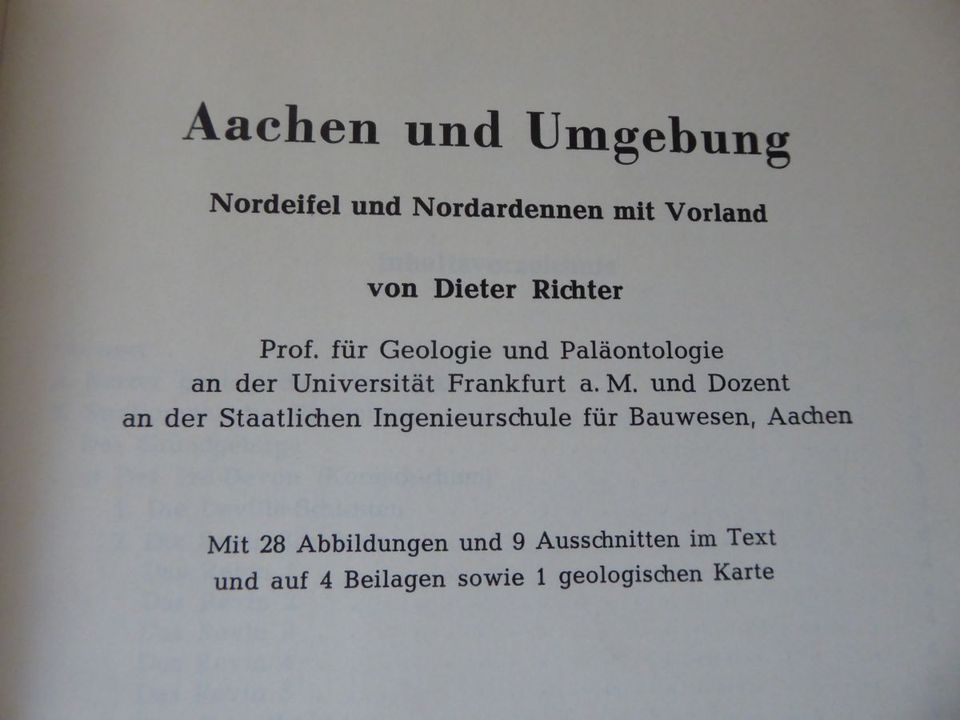 Geologischer Führer Aachen Nordeifel Nordardennen Dieter Richter in Stolberg (Rhld)