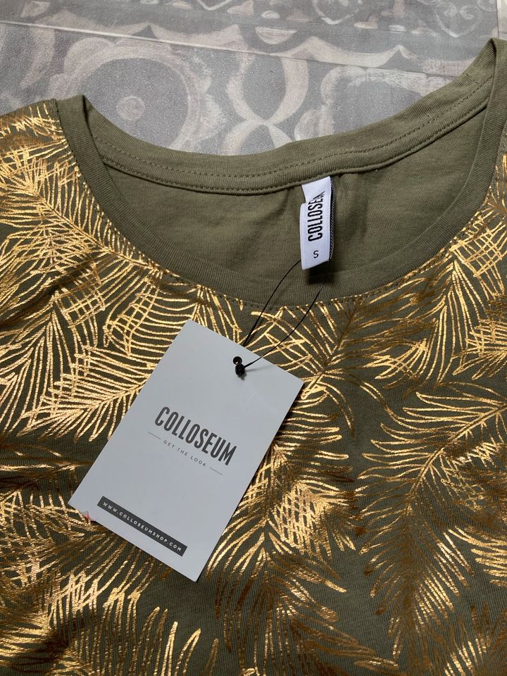 Neues T-Shirt Colloseum Khaki mit Gold Print, Gr S Neu in Annaberg-Buchholz