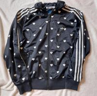 Vintage Adidas Trainingsjacke schwarz weisse Herzen Rarität Gr 42 Bayern - Neuendettelsau Vorschau