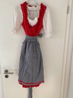 Dirndl Waschdirndl Rot weiß blau kariert Mieder 36 Bayern - Höchberg Vorschau