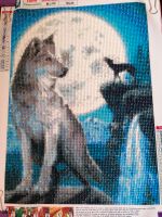 Fertiges Diamond Painting Bild Wolf mit Vollmond Rostock - Toitenwinkel Vorschau