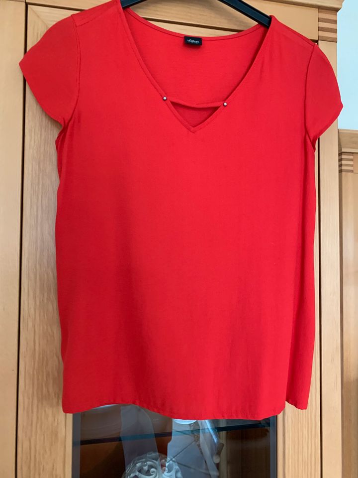 S.Oliver Back Label T-Shirt, rot, Gr. 36, wie neu in Roding