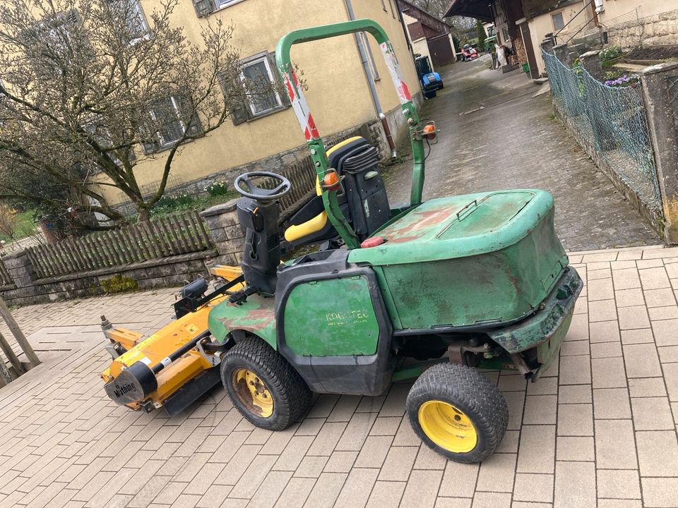 John Deere 1445 Frontmäher 30PS Allrad Schlegelmulcher Müthing in Ilshofen