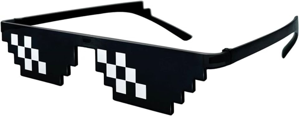 Pixel Sonnenbrille Thug Life Meme 8 Bit Sunglasses Dunkel OVP in Dresden