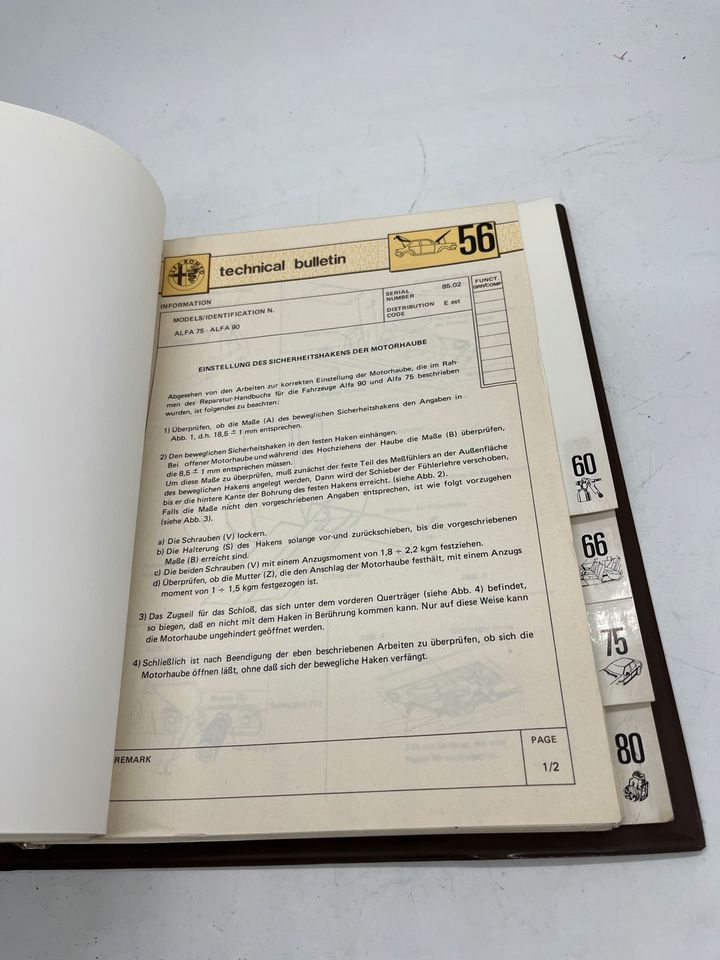 Alfa Romeo 90 75 Werkstatthandbuch Technical Bulletin in Ruhmannsfelden