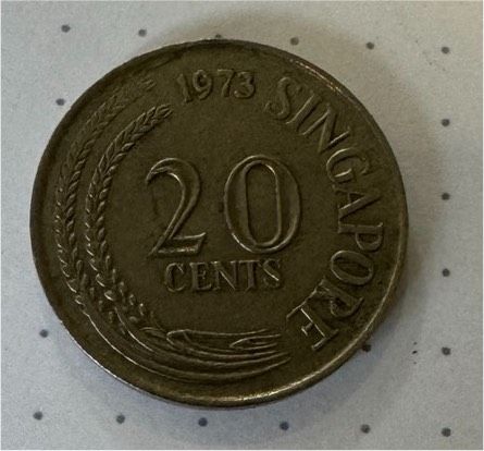 Singapurer Münze 20 cent 1973 in Duisburg