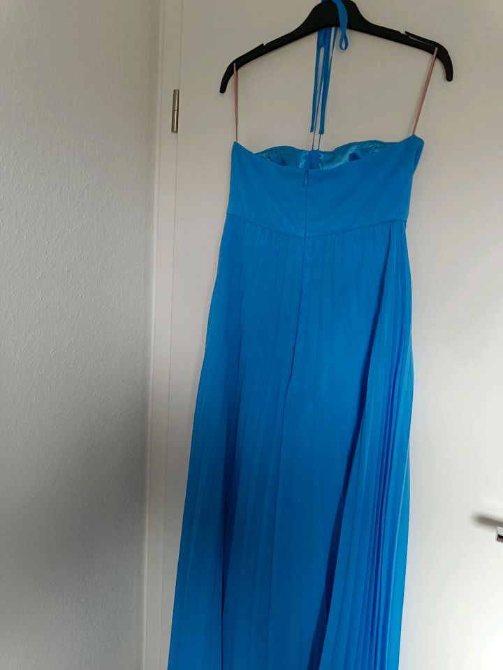 Abendkleid lang blau Vera Mont Größe 34 Plissee in Spelle