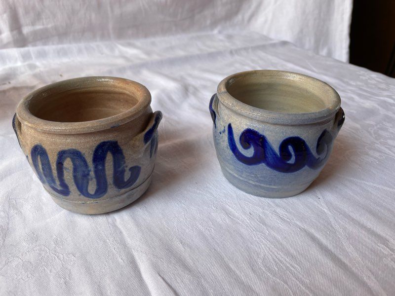 Keramik  Steingutzeug  blau- grau  Konvolut 2 in Morbach