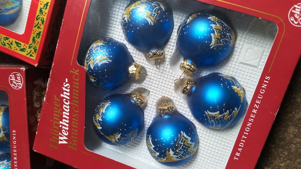 3 Packungen mit blauen Weihnachtskugeln Weihnachtsdeko in Leipzig