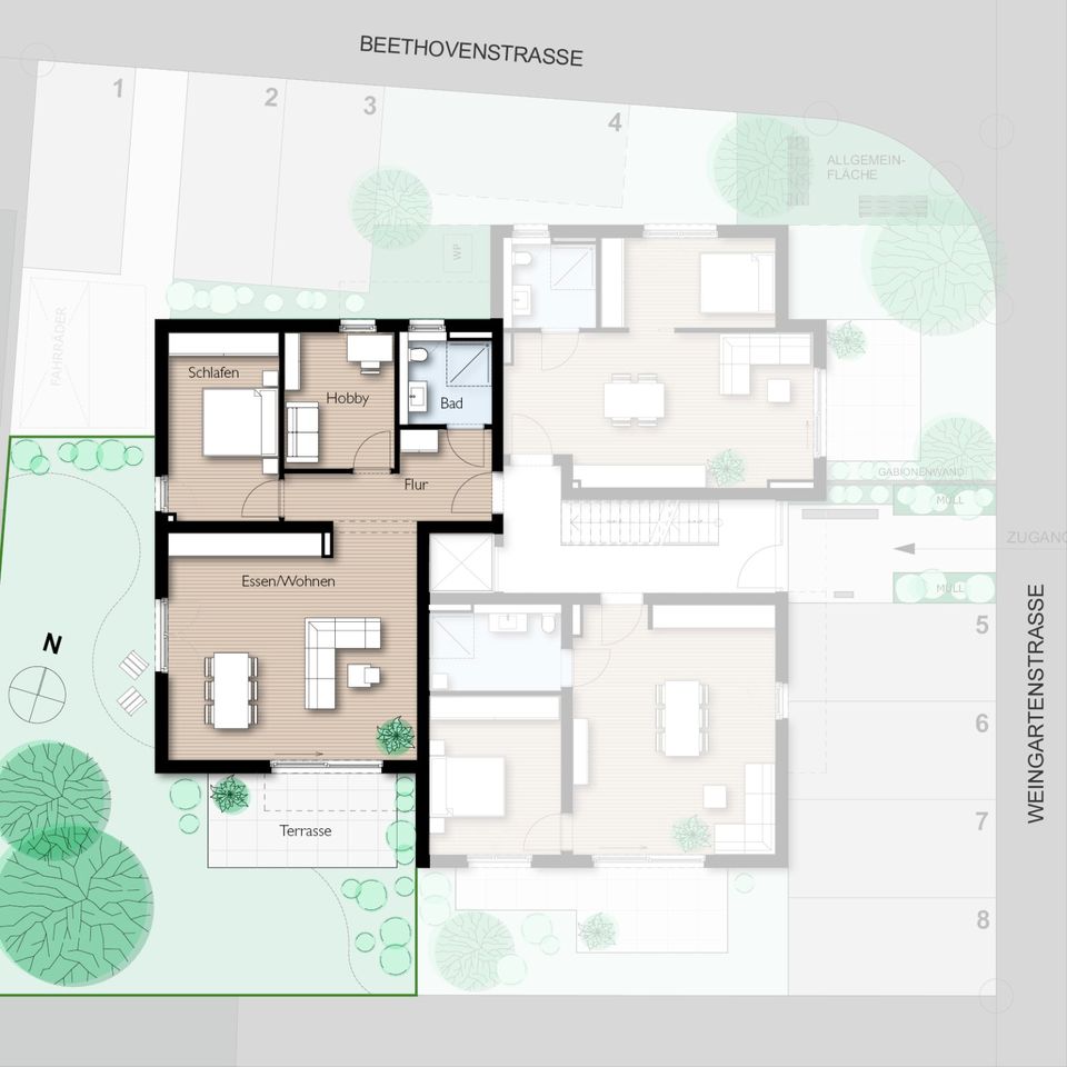 Senioren Wohnanlage Nauheim, 3-Zimmerwohnung Nr. 2 in Nauheim