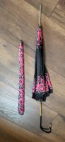 Regenschirm, schwarz-pink, Blumen/Rosen, ca 50er Jahre, vintage Baden-Württemberg - Schwaikheim Vorschau