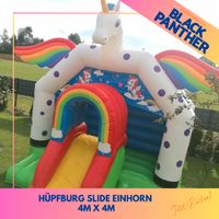 Hüpfburg Slide Einhorn zu vermieten 4m x 4m Bayern - Goldbach Vorschau