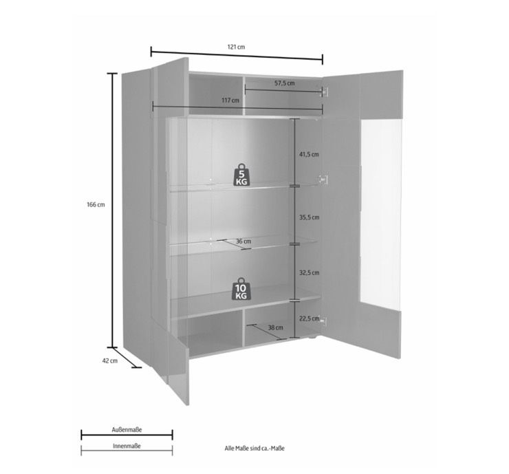 Vitrine Hochglanz weiß in Bremerhaven