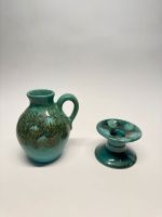 Vase & Kerzenhalter Set in türkis Silberdistel Fayencen Vintage München - Hadern Vorschau