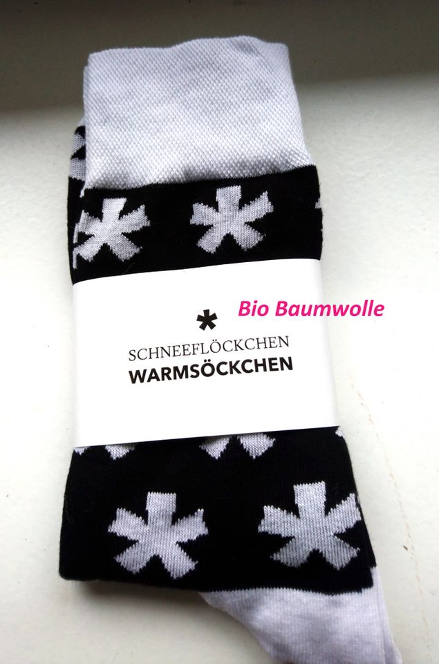 NEU, Socken, 80% Bio-Baumwolle, Schneeflocken, 42-46 in Delmenhorst