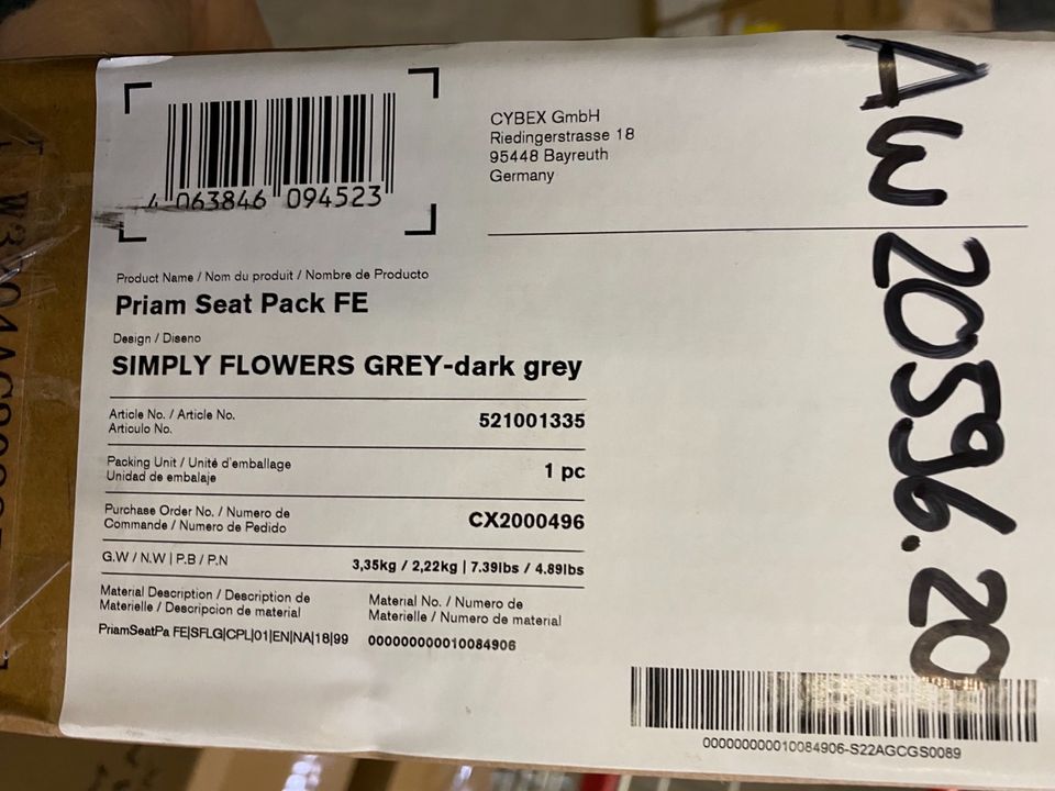 Neu - Cybex PRIAM 3 Seat Pack - Simply Flowers dark grey in Wolfersdorf