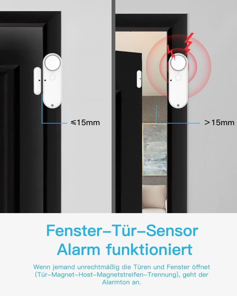 Denfoon Tür- und Fenstersensoren 0-110 dB Türalarm / Fensteralarm in Mannheim