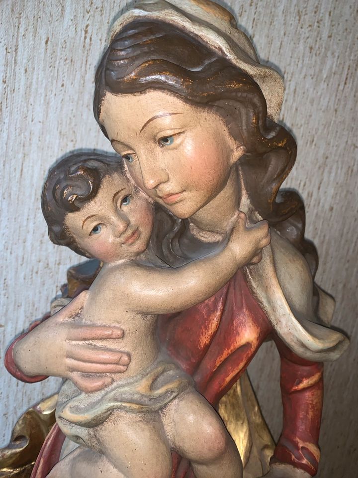 Heiligenfigur Maria Madonna mit Kind 78 cm geschnitzt Holz Jesus in Kaufering