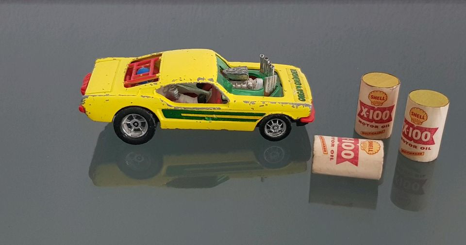 CORGI TOYS Ford Mustang Dragster Whizzwheels + SHELL Ölfässer '69 in Billigheim-Ingenheim