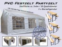 Festzelt Zelt PVC 6x3m mit 3 Bierzeltgarnituren zum mieten leihen Nordrhein-Westfalen - Balve Vorschau