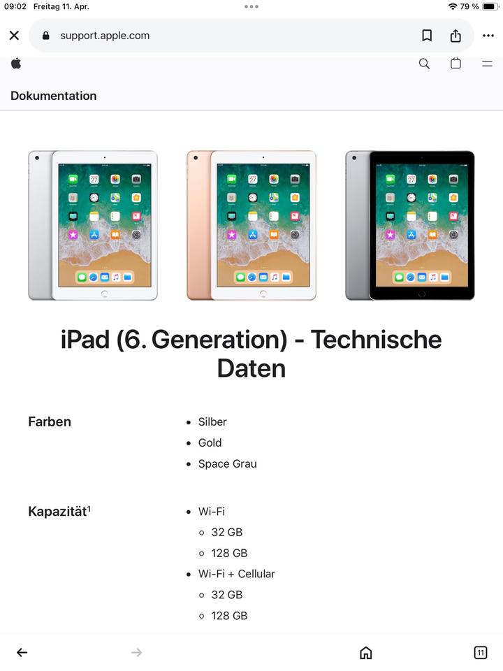 TOP! iPad 6th Generation WI-FI 32GB (2018) Space Gray, mit OVP in München