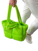 NEON SHOPPER im Knitterlook STATEMENT ACCESSOIRE in Neon Grün Essen - Rüttenscheid Vorschau