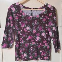 Shirt Gr. S dreiviertel Ärmel lila pink geblümt Takko Hessen - Riedstadt Vorschau