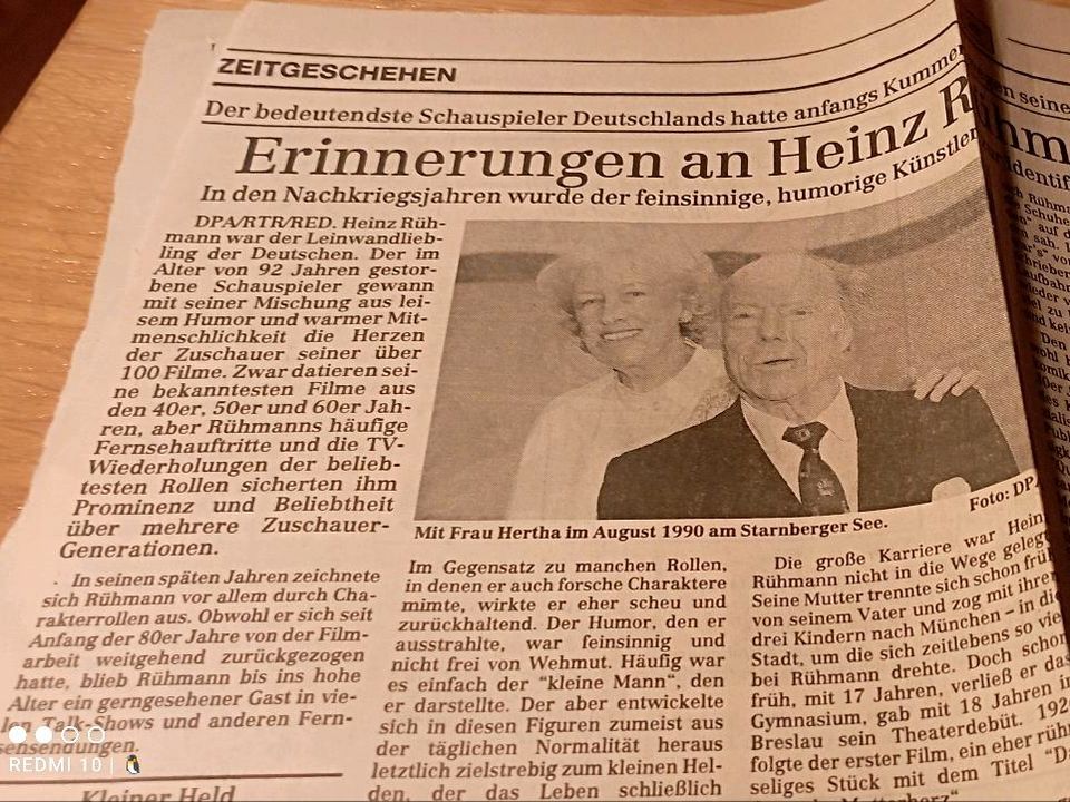 ZEITUNGSARTIKEL/HEINZ RÜHMANN/Freitag,07.10.1994/ Rhein -Zeitung in Koblenz