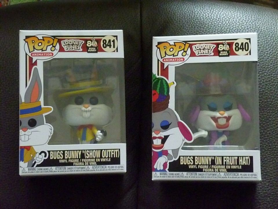 Funko Pop Nr 840 & 841 = Looney Tunes - 80 years - Bugs Bunny in Halle