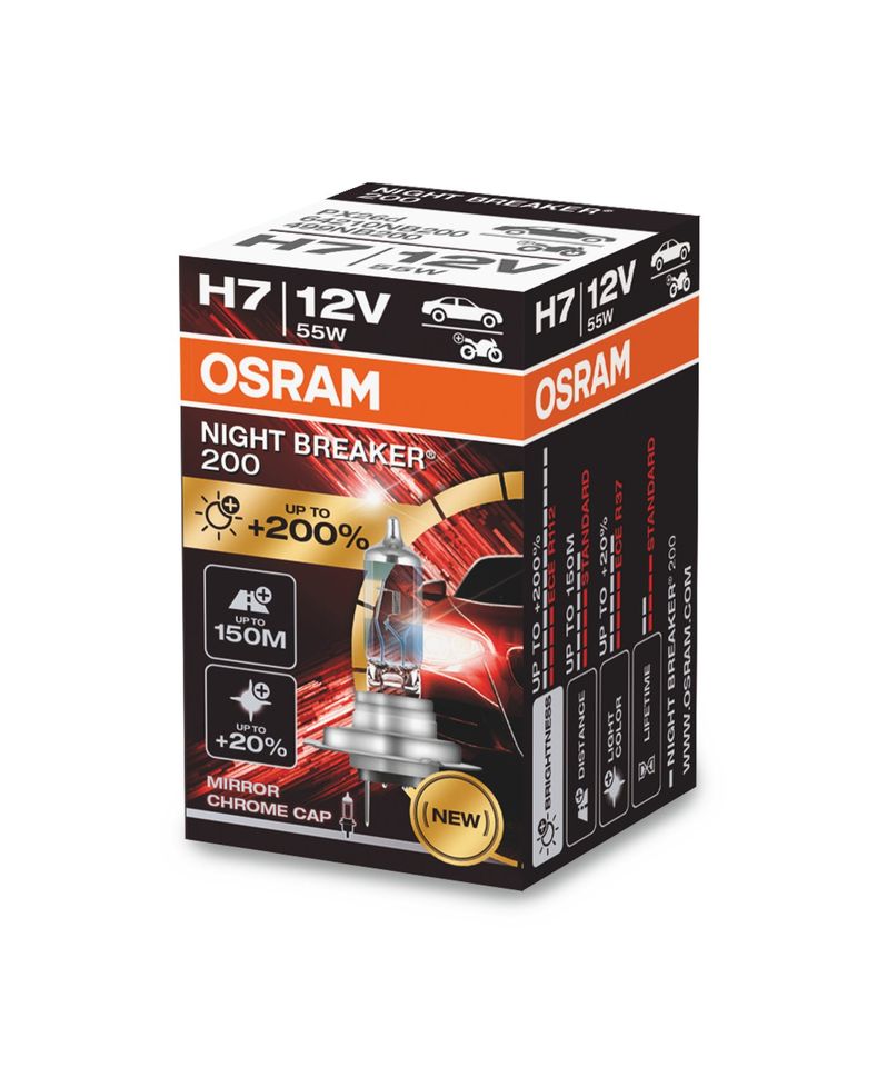 Osram H7 10x Night Breaker Laser 200 Glühbirnen Leuchtmittel Halo in Bad Schwartau